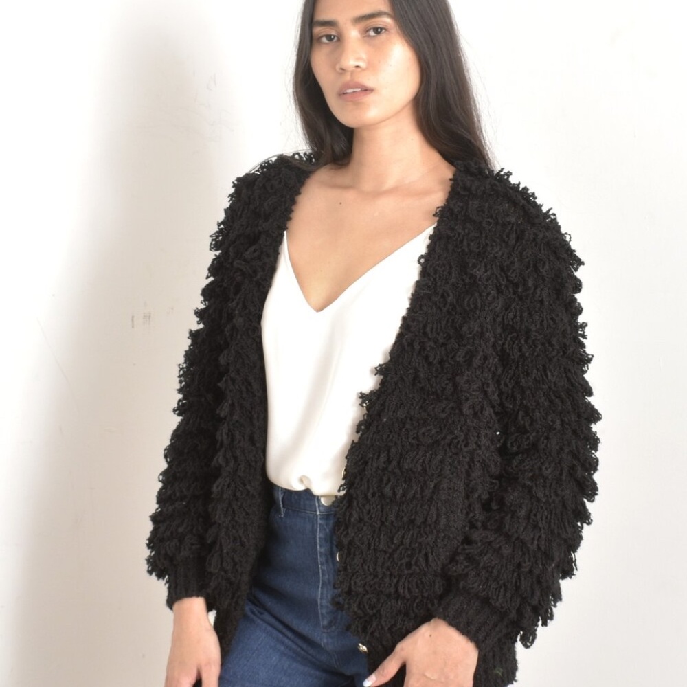 NWT MUDD Loopy Knit Cardigan Jacket. Black. Medium